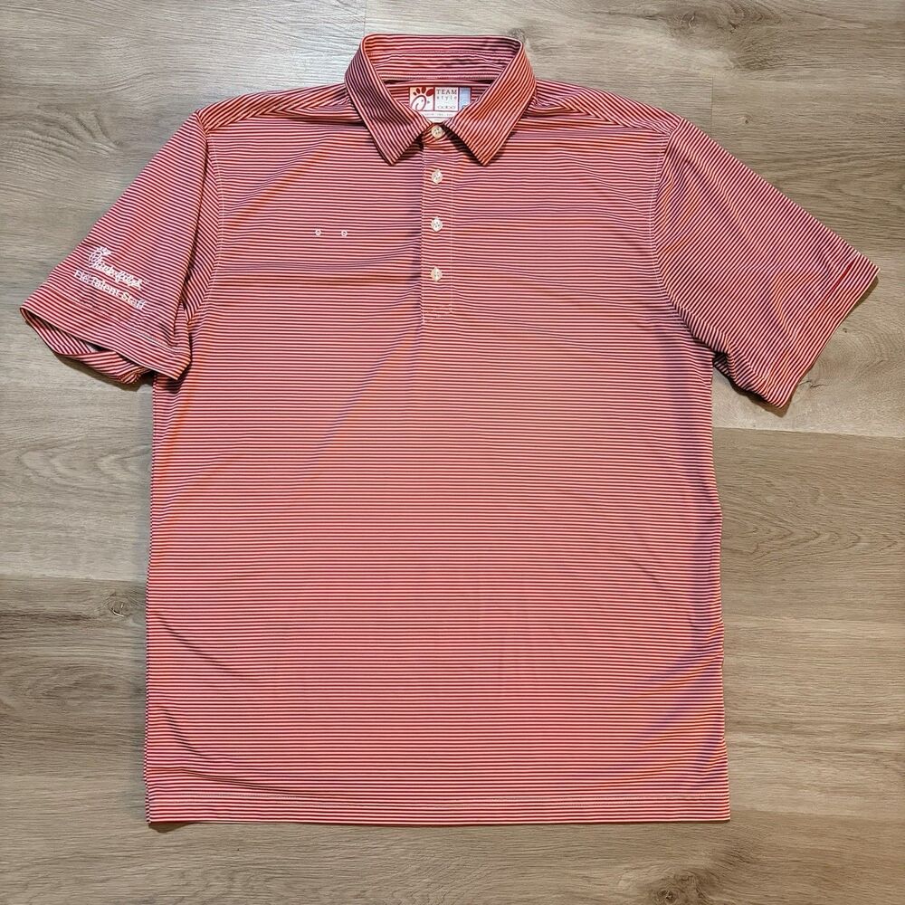 Oobe Chick Fil A Shirt Red White Striped Polo Uniform Hydrochill Staff Employee